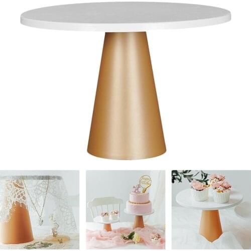 Retro 20.5cm Cake Stand Golden Pie Dining Plate Tall Tray Kitchen Decoration