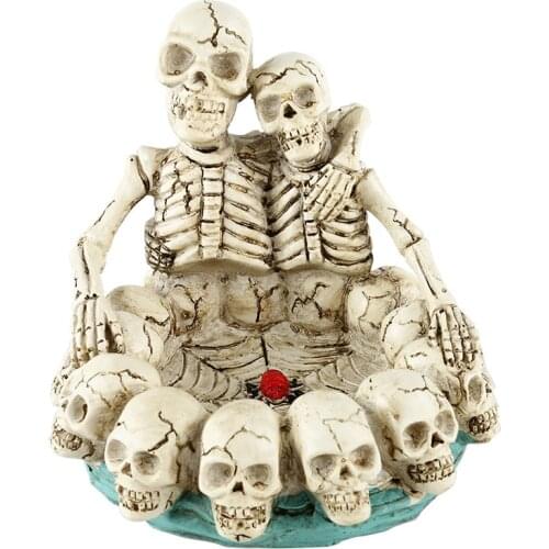 BUF Resin Craft Statues For Decoration Skull Ashtray Creative Skull Figurines Sculpture Home Decoration Accessories Ashtray
