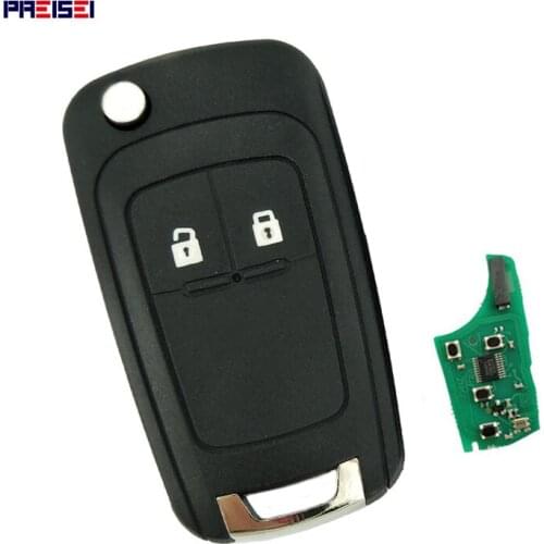 PREISEI 2 Buttons Flip Folding Remote Car Key For Chevrolet Cruze Malibu Aveo Spark Sail orlando Key 433MHz ID46 Chip