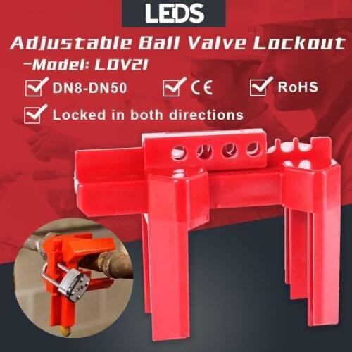 Adjustable Ball Valve Lockout Prinzing Tap Water Pipeline Valve Ball Valve Handle Open Isolation Safety Lock LOTO Devices LDV21