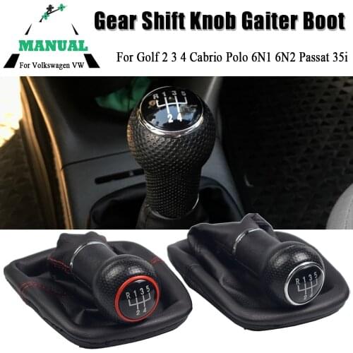 Car Stick Gear Shift Lever Knob Gaiter Boot Cover Case For VW Golf 2 3 4 Cabrio Polo 6N Passat 35i MT 5 Speed Car Styling