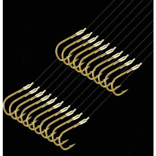 High Carbon Steel Fishing Hook, Gold Ghost Tooth Carp Hook, Japanese Style Sea Water Fishing Anchor Line, 45cmFishing Line