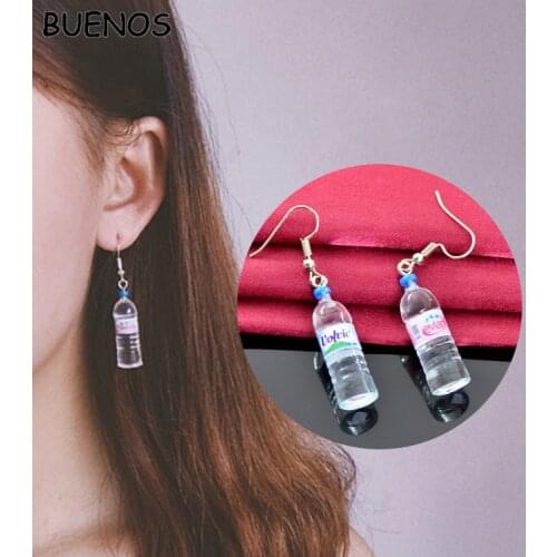 BUENOS 4 Colors Fashion Funny Earrings for Women Mineral Water Bottles Earring Beer Bottles Cute Elegant Jewelry