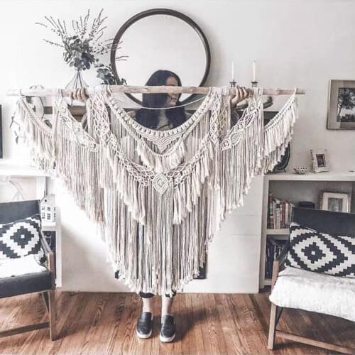 Nordic Hand Woven Tapestry Living Room Bedroom Background Wall Hanging Tapestry Bohemian Hotel Coffee Home Decor