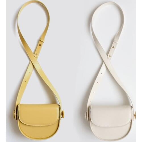 High Quality Semicircle Women Messenger Bags Genuine Leather 2021New Shoulder Bag Wide Strap Mini Crossbody Bags For Ladies Tote