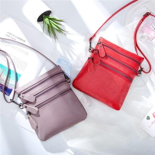 Genuine Leather Shoulder Bags Women Small Phone Crossbody Bag Genuine Leather Mini Women Messenger Bags Ladies Purse Pocket