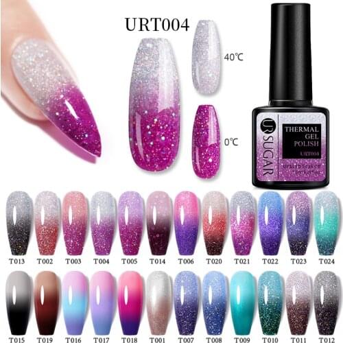 UR SUGAR Thermal Gel Nail Polish Soak Off UV Gel Polish Temperature Color-changing Gel Glitter Varnish Nail Art
