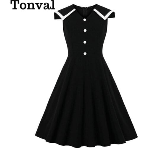 Черные летние платья Tonval China At AliExpress