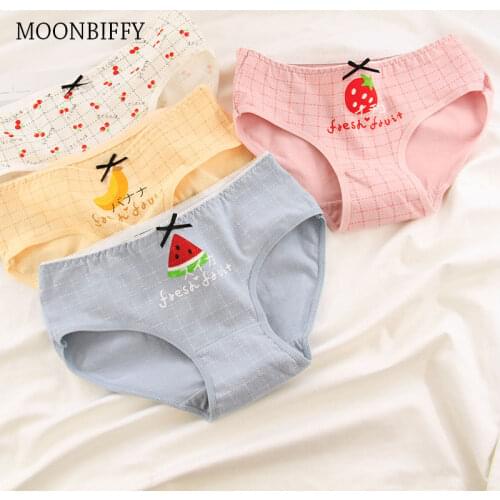 Girls Cartoon Cute Face Printing Cotton Panties Underwear Women Sexy Underwear Cute Womens Panties