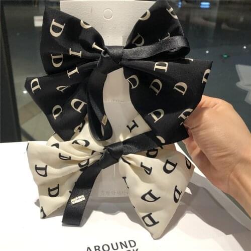 Fashion Ribbon Bow Clip Cute Letters Hairpins Barrette For Women Hair Accessories Headwear