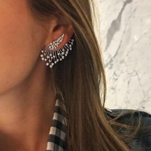 New Fashion Statement Crystal Stud Earrings For Woman Punk Rock Vintage Gold Jewelry Dazzling girl earring