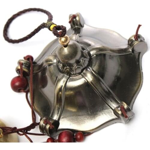 1* 55*7cm Wind Chime 5 Copper Bells Hanging Metal Wind Chimes Outdoor Ancient Coin Decor Garden Yard