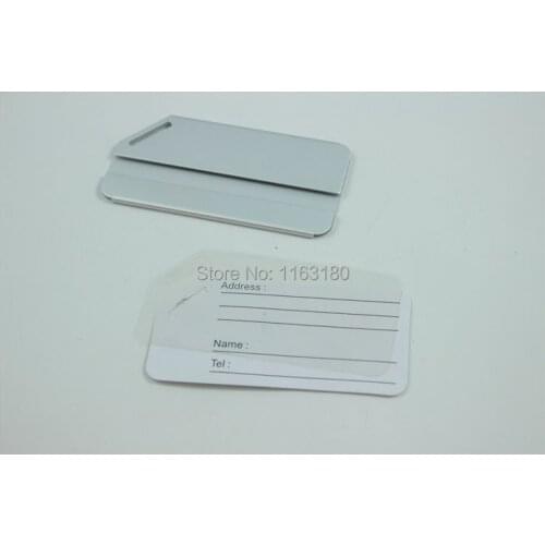 1000 pcs/lot Green eco-friendly Personalized Aluminum Metal Luggage Tag With Wire Cable Hanging Loop keychain free shipping