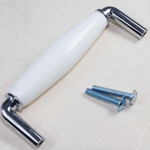 128mm White Silver Dresser Pulls Drawer Pull Ceramic Kitchen Cabinet Door Knobs Handles Porcelain modern Furniture Handle