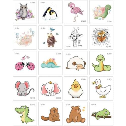 20 Pcs/set Cartoon Tattoos Children Party Makeup Flower Cat Dog Unicorn Butterfly Temporary Body Art Stickers Christmas Gift