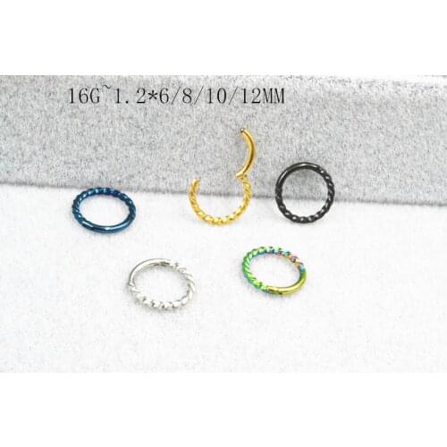 20pcs/lot Free Shipping Stainless Steel Seamless Hinged Segment Ring Clicker Cartilage Nose/Lip Hoop Helix Tragus Cartilage