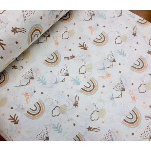 240cm eninde gökkuşağı desenli nevresimlik kumaş