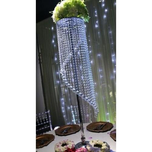 43.3 Inches Tall Crystal Garland Centerpiece Table Stand Floral Bridal Chandelier Decorative Flower Stand