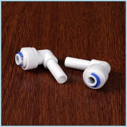 5pc 1/4'' PE Quick Connection - 3/8'' Elbow Pipe Fitting Hose Plastic Connector Aquarium RO Water Filter Reverse Osmosis System