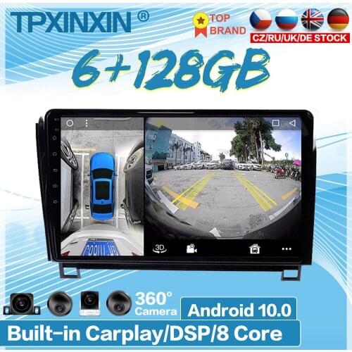 6GB+128GB For Toyota Tundra 2008+ Android 360 HD Auto Surround View Camera Car Multimedia Player Stereo Radio GPS DSP Head Unit