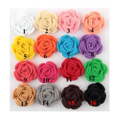 Free Shipping!2016 New 60pcs/lot 20colors Fashion handmade felt rose flower Diy for hair accessories headband ornaments