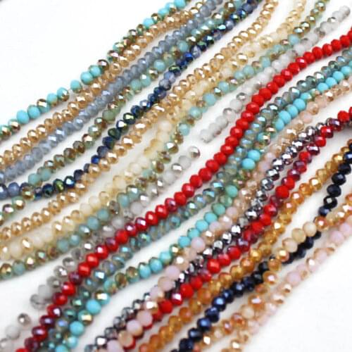 4 6 8mm Rondell Austria Faceted Crystal Beads Round Glass Beads Loose Spacer Beads Jewelry Making DIY Findings Accessories Lot