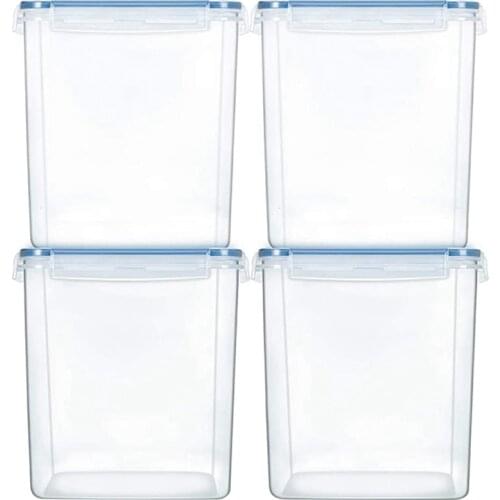 Whole Grain Storage Tank Kitchen 5.2L Food Preservation Box Plastic Transparent Sealed Jar Set with Labels