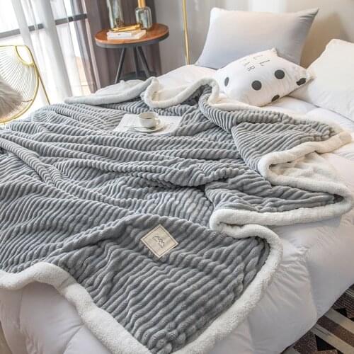 Double blanket quilt thickened winter nap blanket coral fleece single blanket flannel bed sheet student quarters