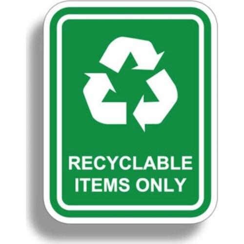 Environmentally friendly green recyclables stickers recycling green earth recycling garbage container decals