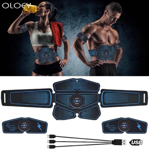 ABS Body Building Fitness Equipments Electric Muscle Toner Machine Wireless Toning Belt 6 Six Pack Abs Fat Burner USB Charging