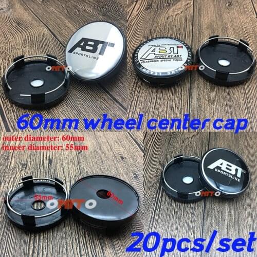 Good Quality Dust-proof Car Styling Cover Wheel Hub cap 20PC 60mm 2.36" Wheel Center Cap Accessorie ABT Sportline Emblem Rim Cap