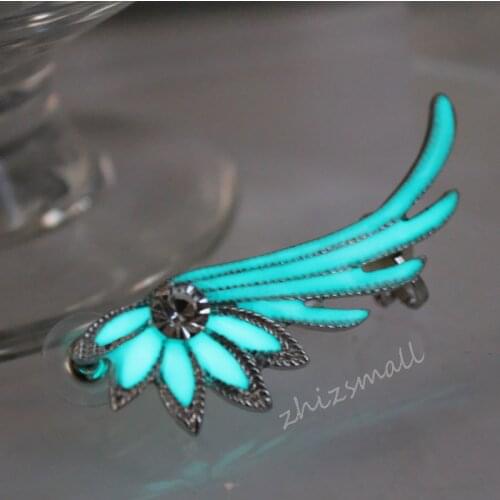 Wings Ear Cuff Ear hook GLOW in the DARK diamante Wings Ear clip earrings Stud Earring Clip Earrings WOMEN girl gift