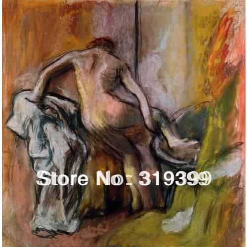 Oil Painting Reproduction on Linen Canvas,leaving-the-bath by edgar degas,Free DHL FAST Shipping,100% handmade