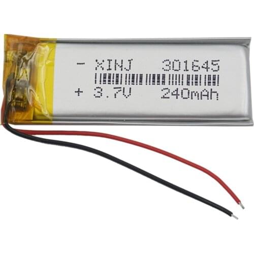 XINJ 3.7V 240mAh li Lithium Polymer Rechargeable Battery Li ion li-po cell For mp4 headphones E-book Driving recorder DIY 301645