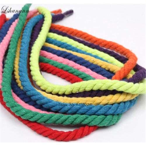 Lshangnn 100% Cotton 3 Shares Twisted Cotton Cords 12mm DIY Craft Decoration Rope Cotton Cord for Bag Drawstring Belt 15 Colors