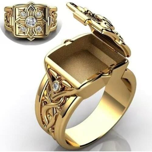 European and American Style Cross Open Cap Pattern Copper Rings For Men Engagement Wedding Party Male Ring Jewelry