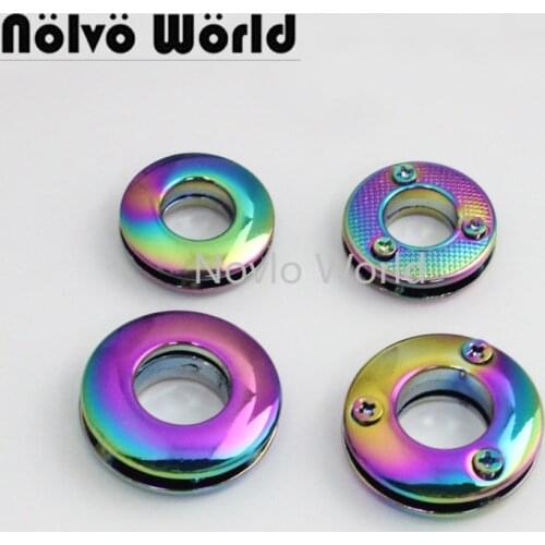 Nolvo World 5-20-100pcs 10mm 3/8" 14mm 1/2" rainbow metal screw eyelets grommets round solid casting bag chain eyelet