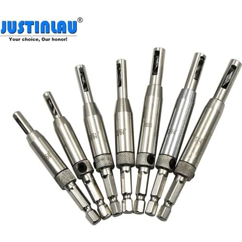JUSTINLAU4 7 8 Set Door and Window Hinge Hinge Hole Opener Woodworking Hole Hexagonal Drill Positioning Special Shaped Drilling