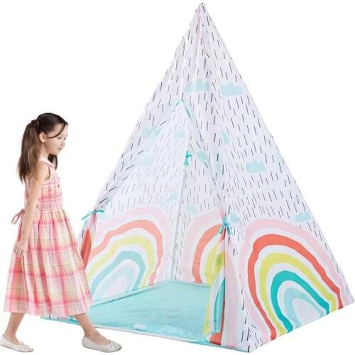 DrEaM RaInBoW House Tipi Tent Portable Kids Tent Indian Play Tents Childrens Tents Little House Room Decoration