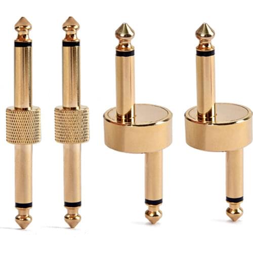 4 Pcs/Set 1/4 6.35mm Guitar Effect Pedal Convert Connector 2 hook & 2 Straight Converter Plug For Guitar Effect Pedal