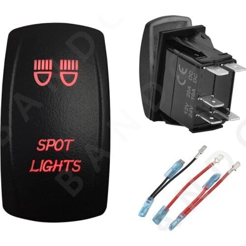 Jumper Wire Set，SPOT LIGHTS Car Boat RV Rocker Switch ON-OFF SPST Waterproof Car Button Dual Blue LED Light Camper Accessories