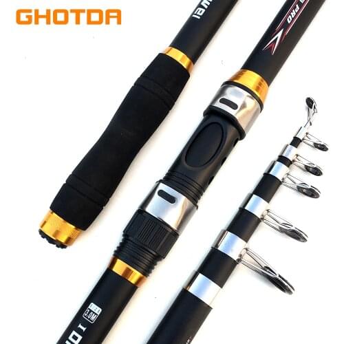 GHOTDA NEW FRP 2.1M 2.4M 2.7M 3.0M 3.6M Portable Telescopic Fishing Rod High Performance Sea Fishing Pole pesca Rod