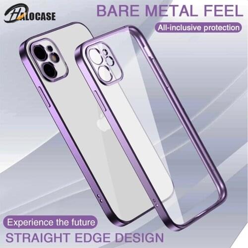 Luxury Square Frame Plating Clear Phone Case For iPhone 12 11 Pro XS Max Mini X XR 6 7 8 Plus SE 2020 Transparent Silicone Cover