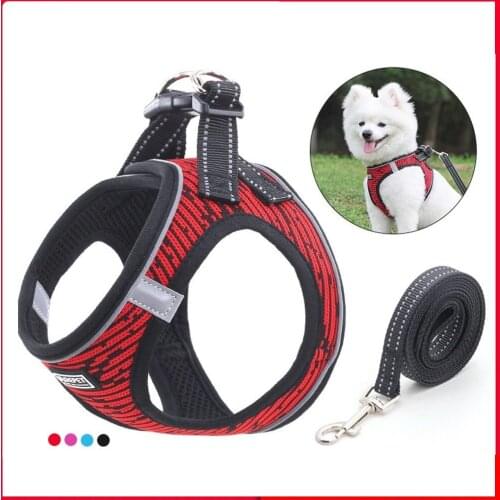 Reflective Clothes for Small and Medium-sized Dogs Flying Woven Chest and Back Traction Dog Leash Dog Harness