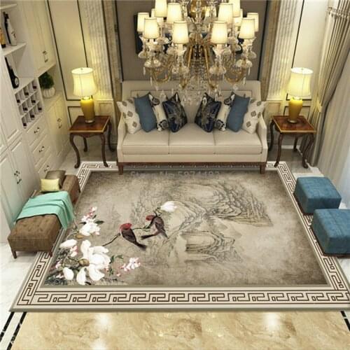 Traditional Chinese Floor Carpets For Living Room Non-slip Antifouling Large Washable Carpet For Bed Room Factory