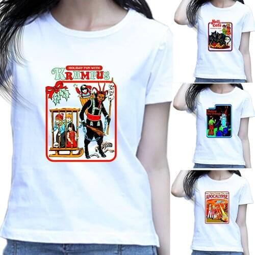 Women Satan T Shirt Demon Death Scary Hip Hop Satanism Grim Reaper Evil T-shirt Psychedelic Horror Tshirt Female Boys Tops Tees