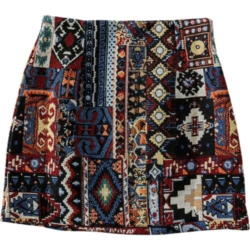 HELIAR retro embroidery high waist Skirts Spring Mini Wide Leg BOHO Vintage Mini women 2019 new slim slimming wild A-Line skirt