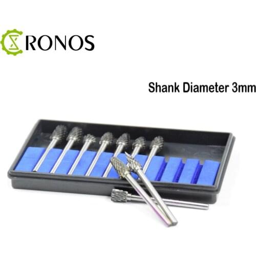 10 pcs 3*6mm Tungsten Steel Ginding Head Double Grain Tungsten Carbide Burs Rotary File CNC Machine Electric Grinder Accessories