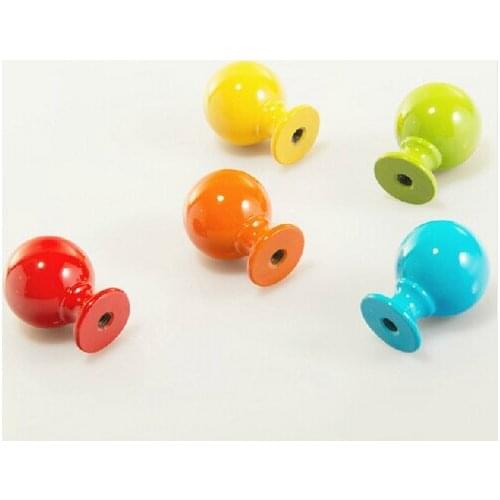 10Pcs/Lot Child Handmade Stoving Varnish Water Drop Dresser Bathroom Shower Curtain Cabinet Colorful Knobs