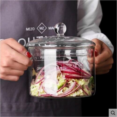 1000ml open fire electric ceramic stove with heat-resistant glass pot, small hot pot, stew pot, noodle pot, transparent 2101 hot